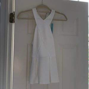 simple white high neck top